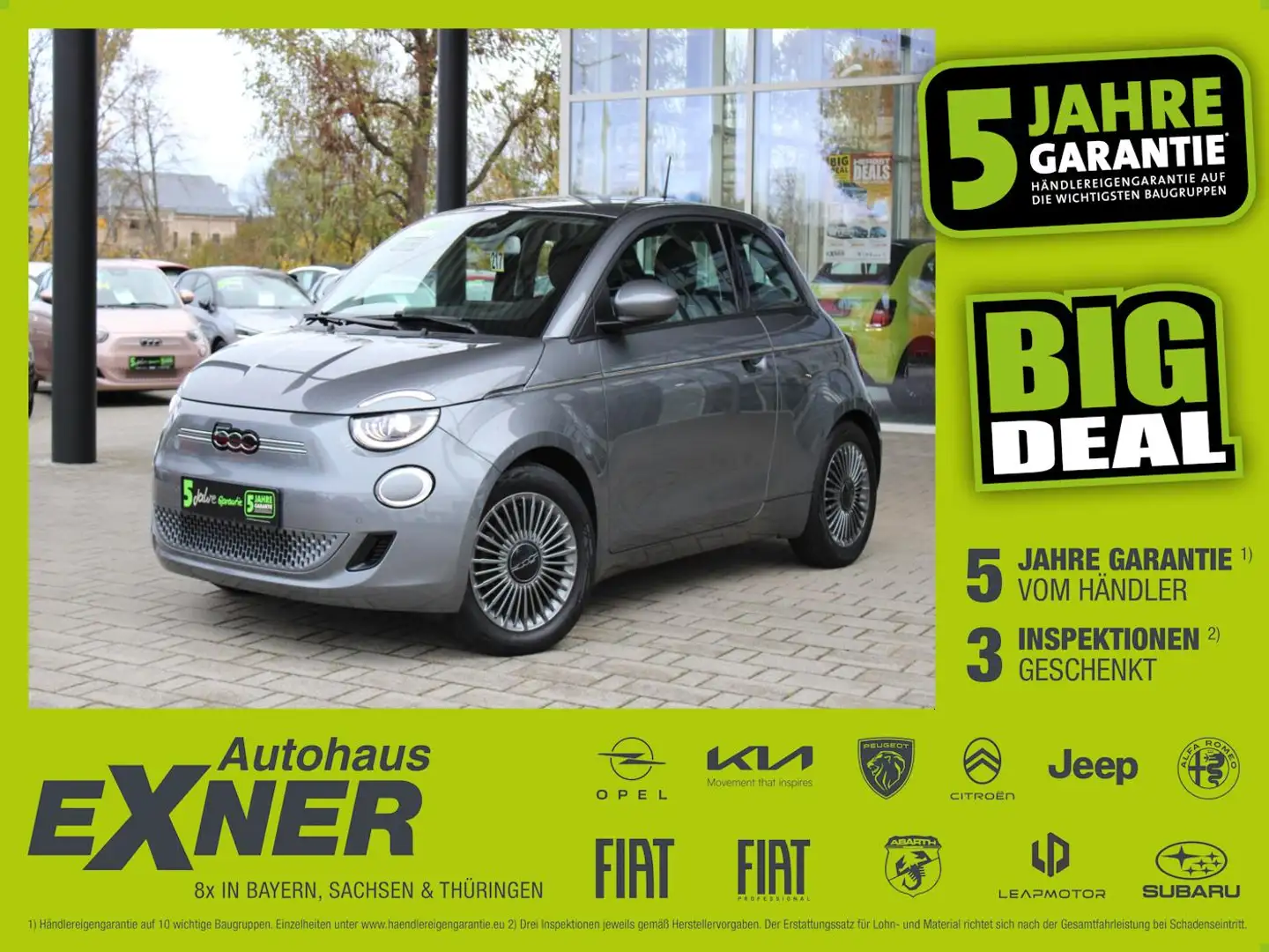 Fiat 500e 500 e Lim. ICON 42kWh +LED+Navi+Sitzheizung+PDC+ Grau - 1