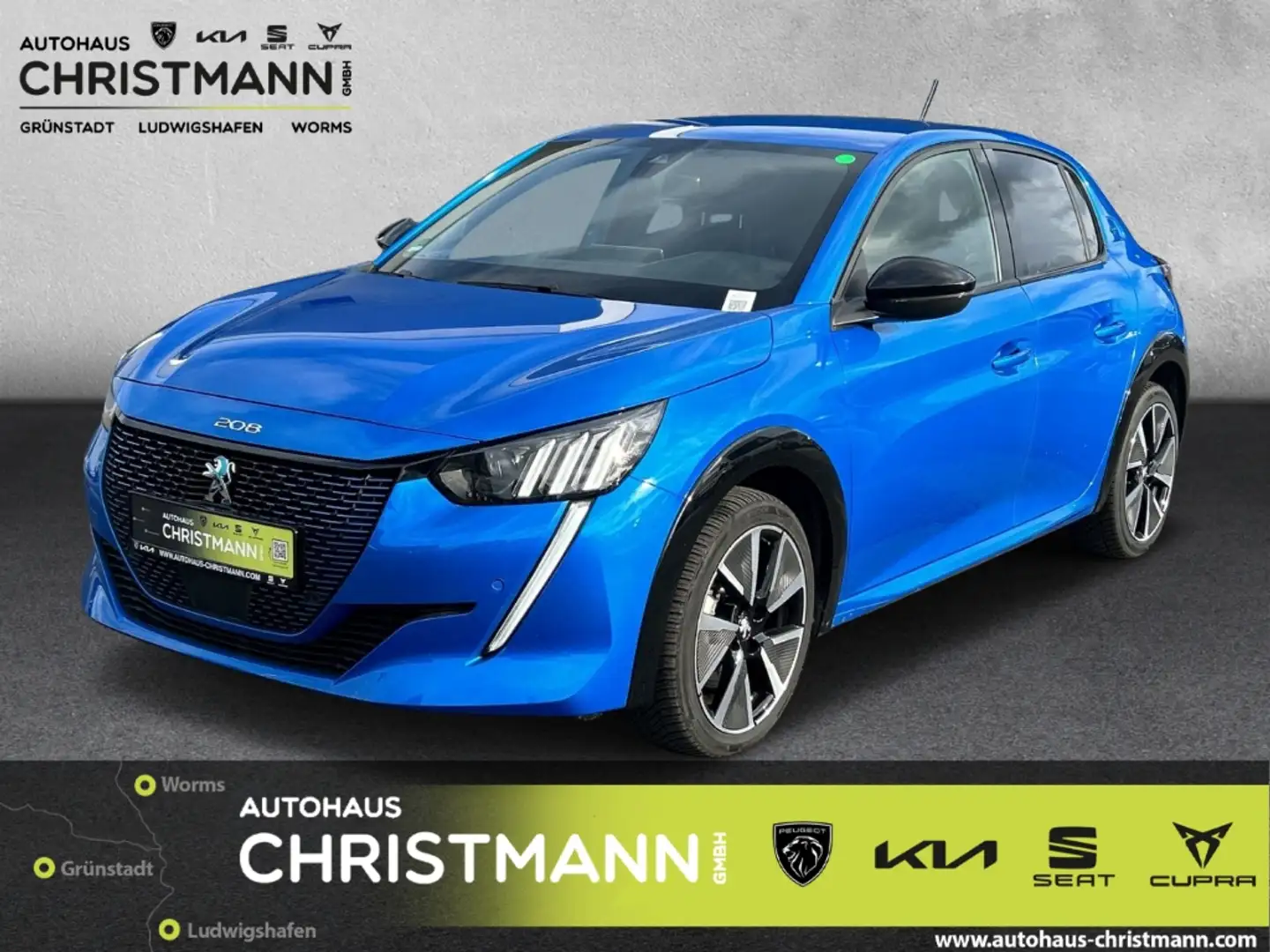 Peugeot 208 e- GT Elektromotor 136 *Totwinkel-Assistent*Ambien Blau - 1