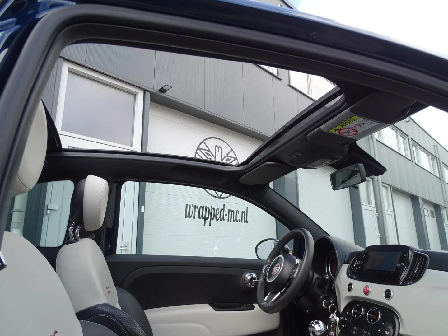 Fiat 500C 1.2 Star Cabrio, Leder Sport Interieur, Navigatie, Blauw - 2