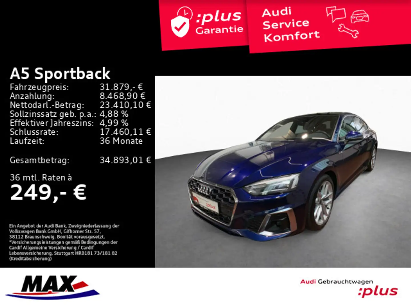 Audi A5 40 TFSI QUATTRO S LINE LED+NAV+PANO Rot - 1