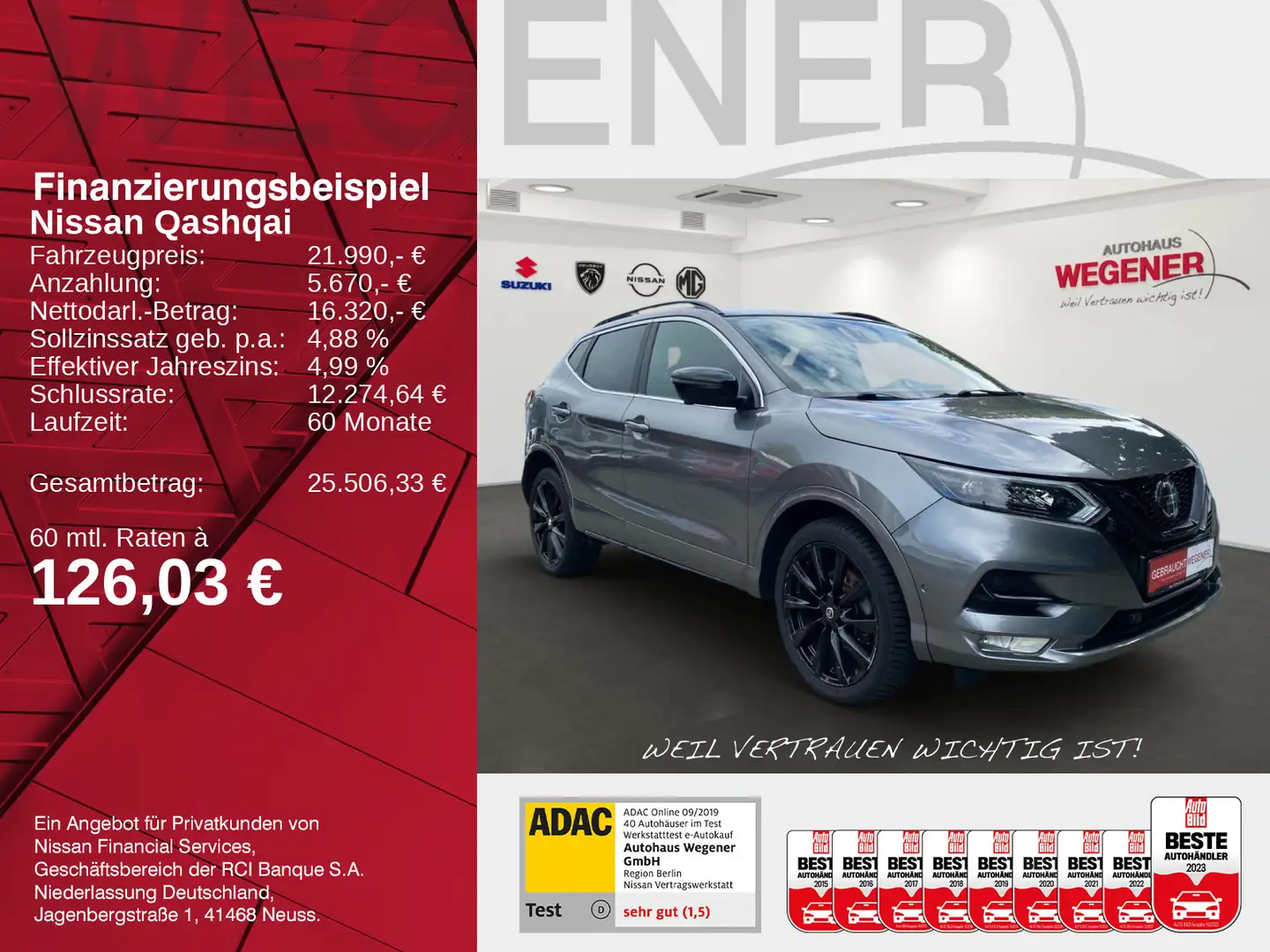 Nissan Qashqai QASHQAI N-TEC AT 1.3 DIG-T +WINTER+NAVI+360+ Grau - 2
