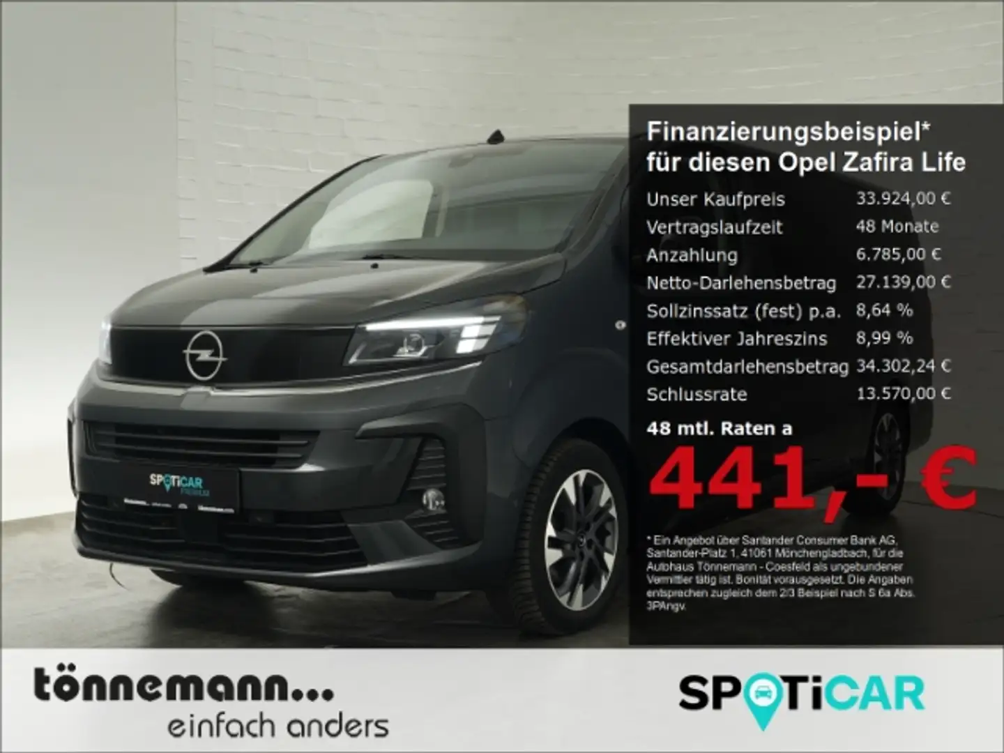 Opel Zafira Life FACELIFT EDITION XL CDTI AT 9-SITZER+NAVI+SITZHEIZ Grau - 1