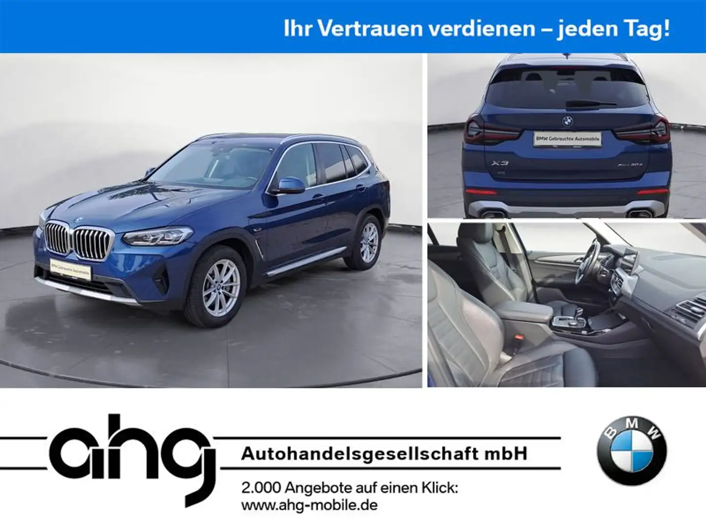 BMW X3 xDrive30e AT Aut. Klimaaut. Head-Up AHK HIFI Blau - 1