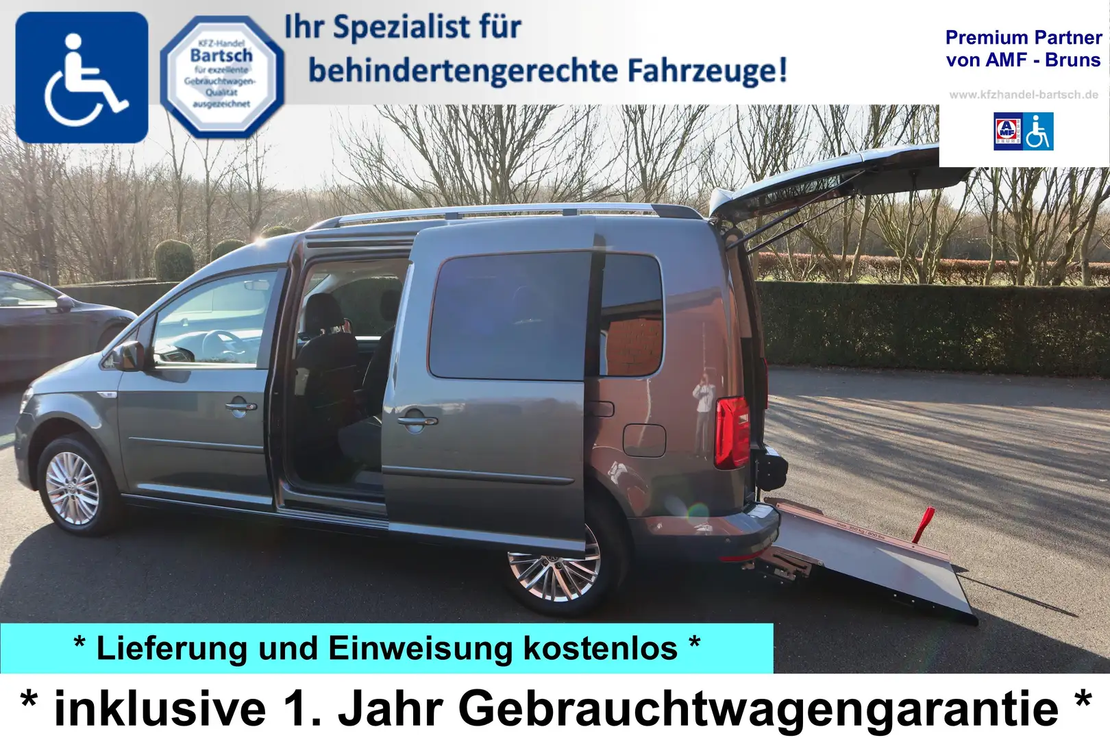Volkswagen Caddy Maxi Comfortl. 2,0 TDI*rollstuhlgerecht*Wenderampe Grau - 1