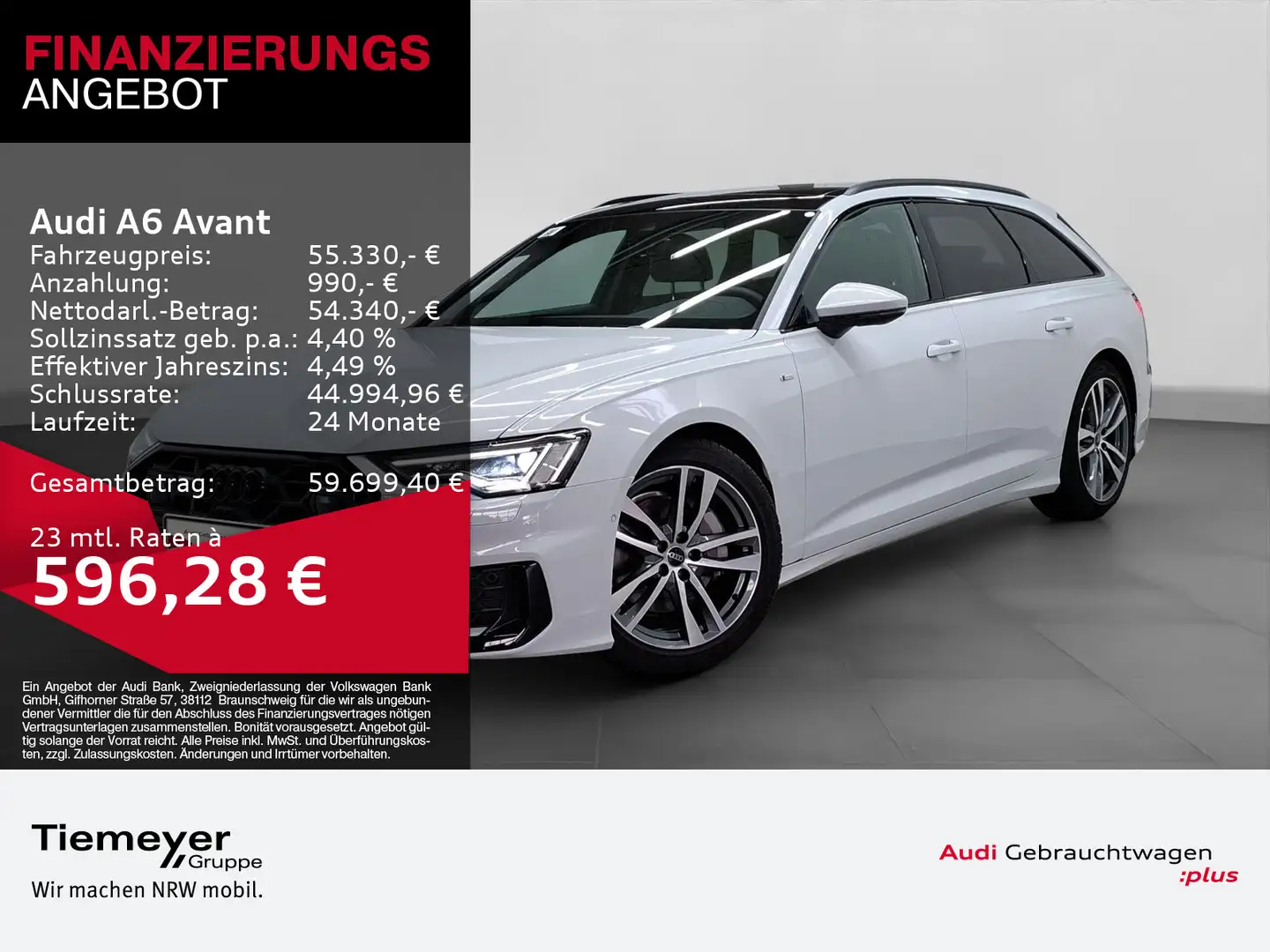 Audi A6 45 TDI Q S LINE PANO ALANTARA MATRIX AH Weiß - 1