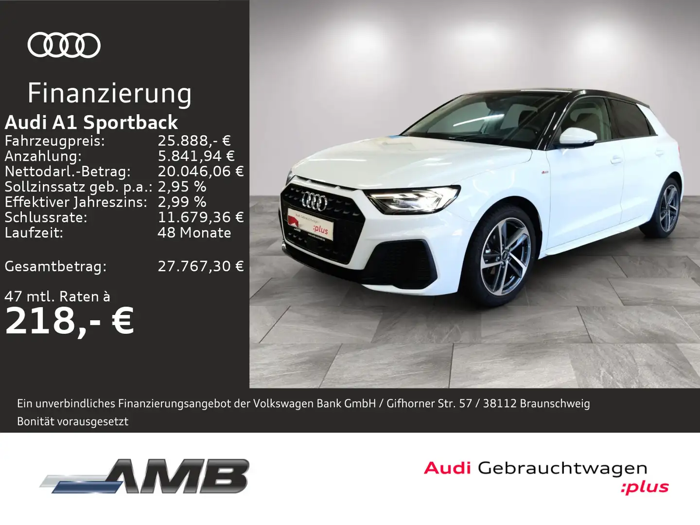 Audi A1 S line 25 TFSI LED/VC/Sitzhg/01.30G Weiß - 1