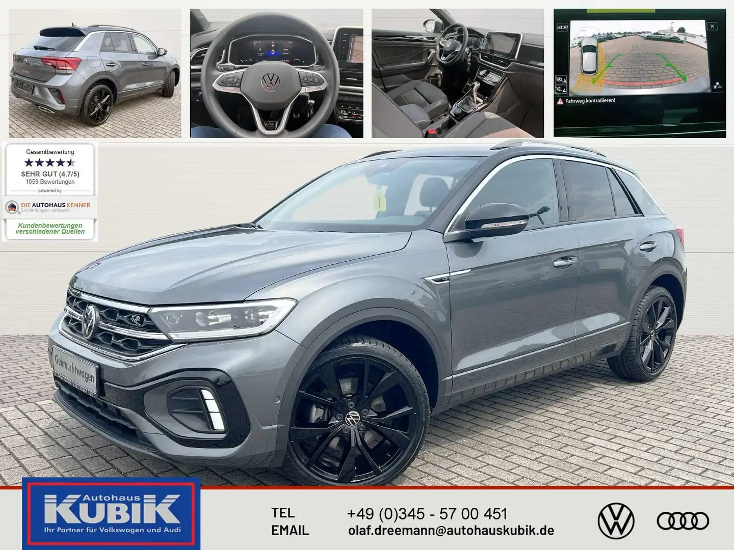 Volkswagen T-Roc 2.0 TSI R-Line 4motion DSG+Discover Pro+ergoActive Grau - 1