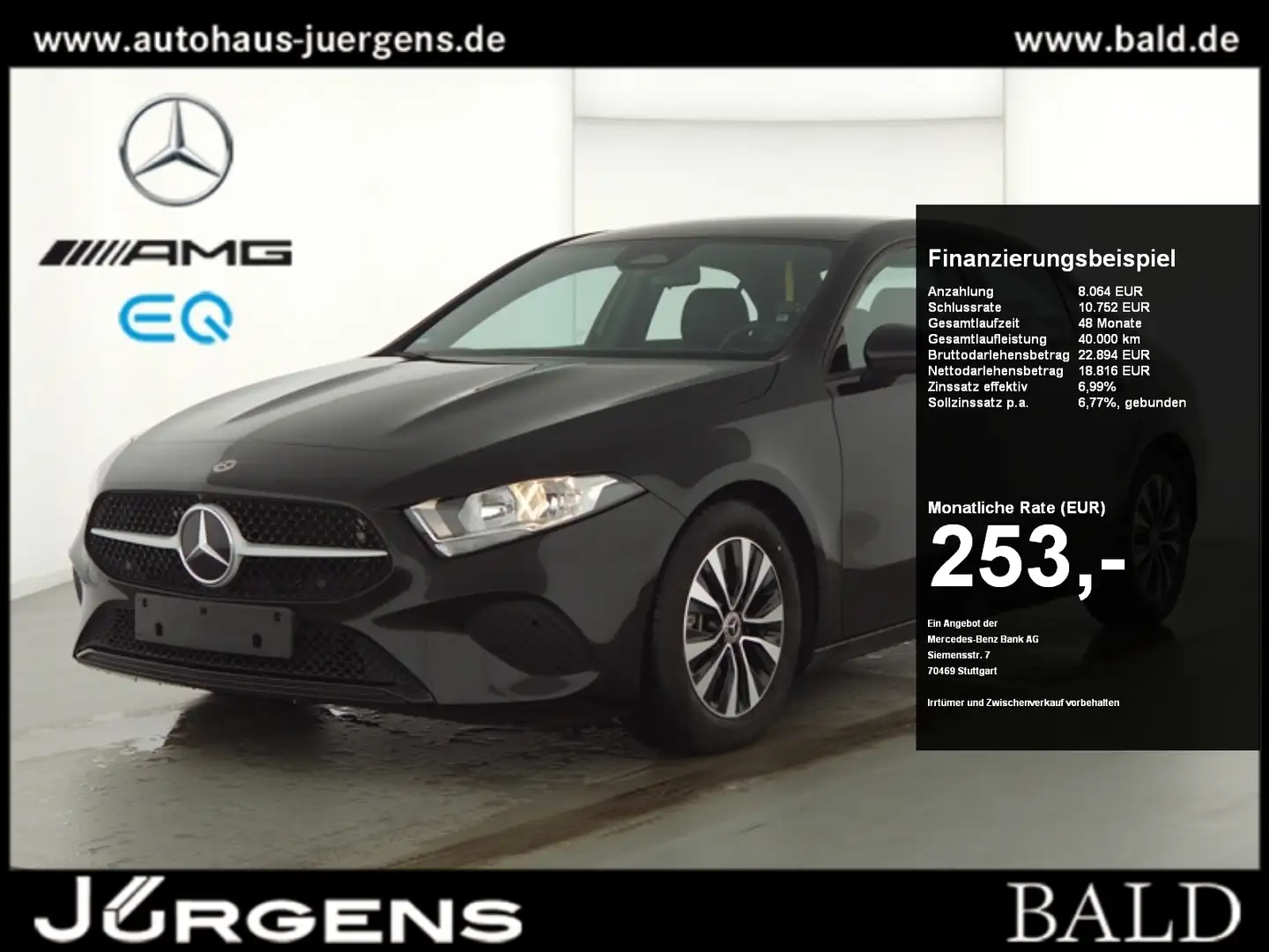 Mercedes-Benz A 180 Limousine Navi/Camera/DAB/SHZ/RDK/Temp/16" Schwarz - 1