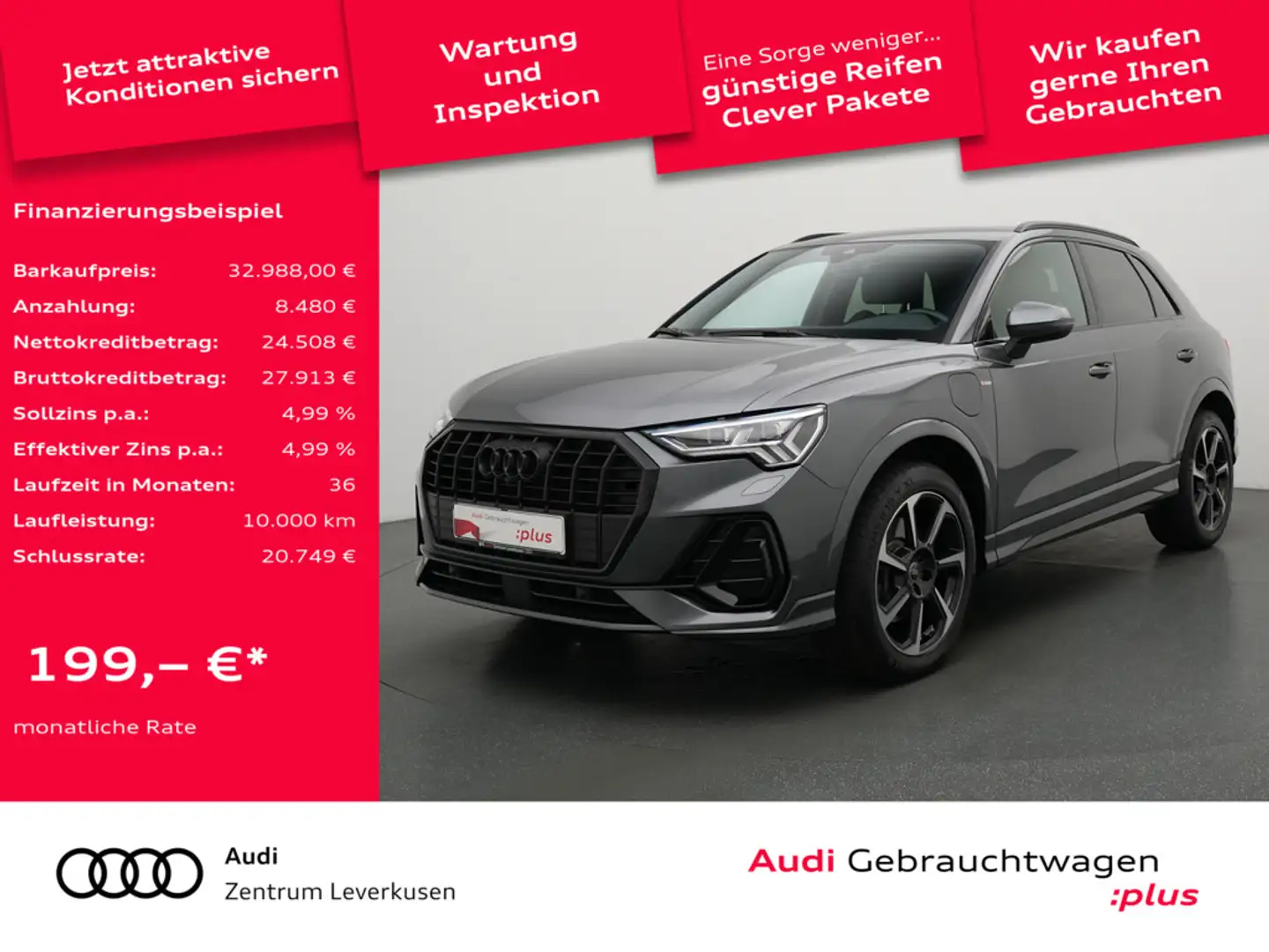 Audi Q3 e S line SONOS LEDER MATRIX NAVI ACC KAM 3 Grau - 1