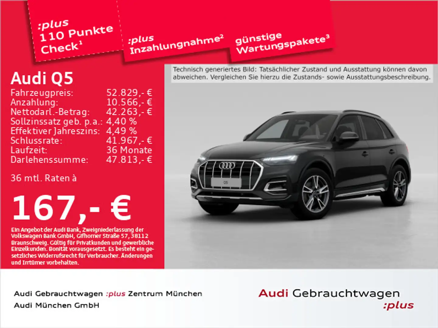 Audi Q5 45 TFSI qu. S tronic advanced Pano/ACC/AHK Schwarz - 1