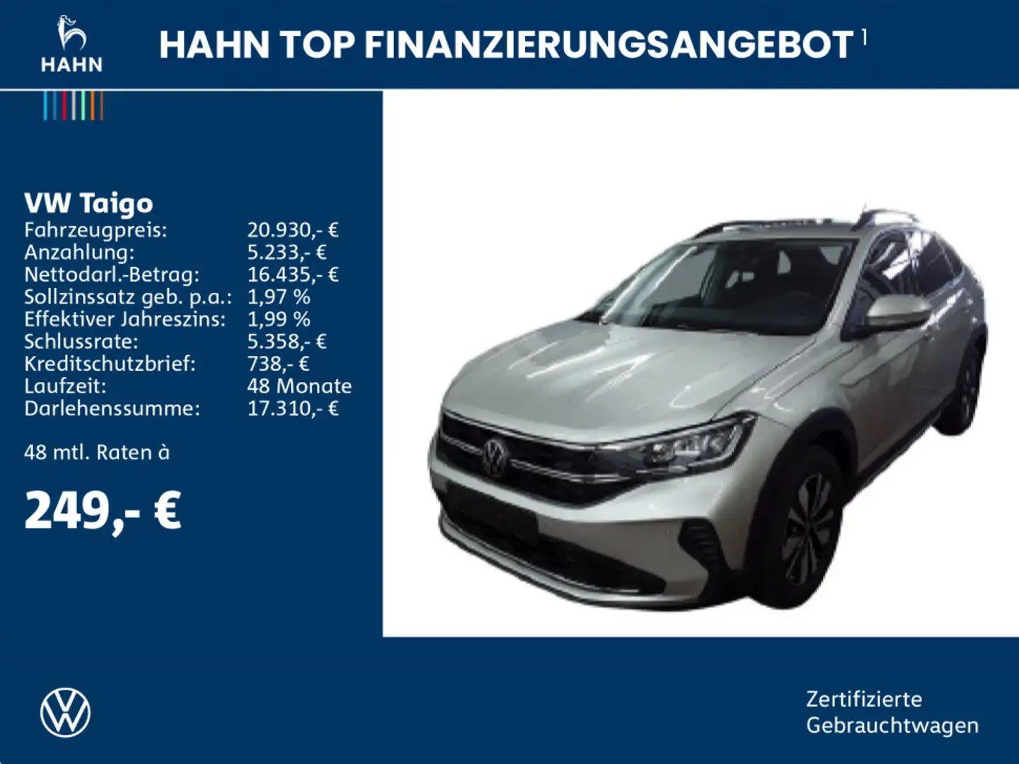 Volkswagen Taigo 1.0 TSI Move Navi CAM Car play Argent - 2