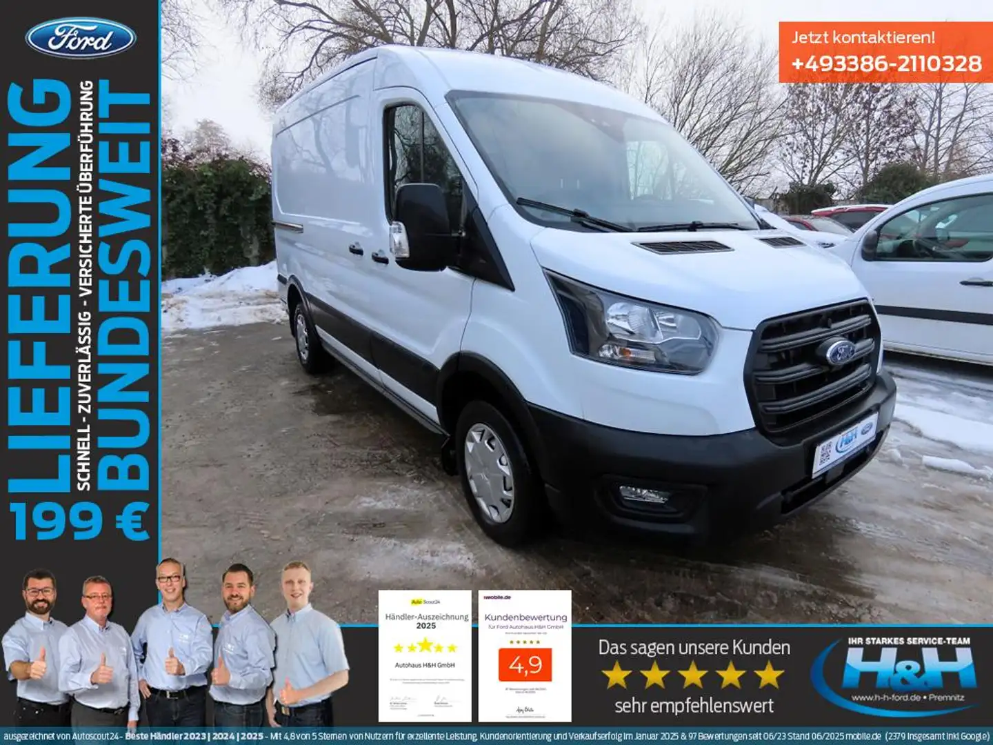 Ford Transit 2.0 310 L2H2 Trend TechnoPak+SHZ Blanc - 1