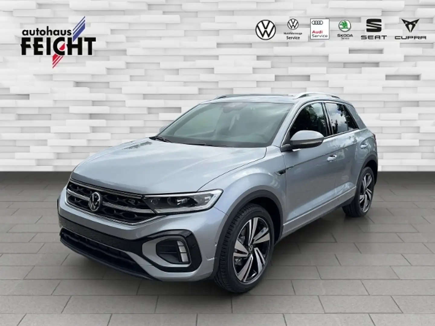 Volkswagen T-Roc 1.5 TSI R-Line+MATRIX-LED+NAVI+AHK+APP-C. Argent - 1
