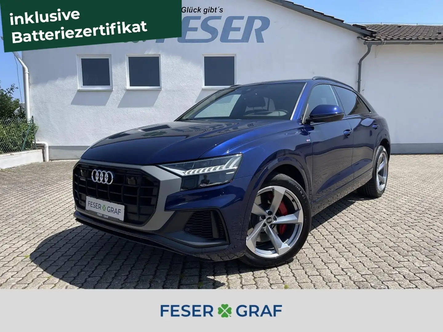 Audi Q8 55 TFSIe S line AHK B&O HD-MATRIX HEADUP RFK Blau - 1