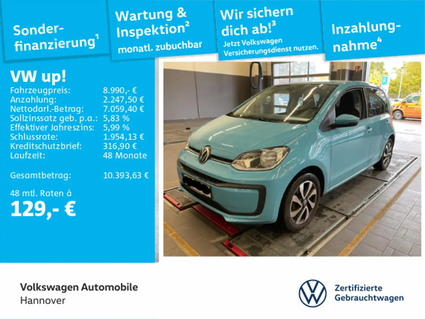 Volkswagen up! 1.0 Active Klima Blau - 1
