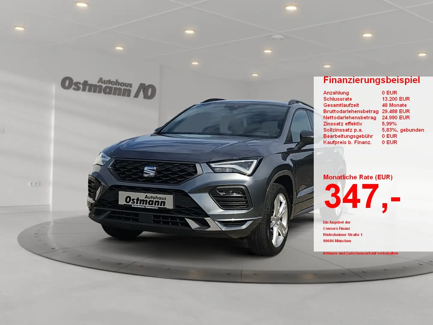 SEAT Ateca 1.5 TSI ACT FR ACC FLA KAM LED SpurH Grigio - 1