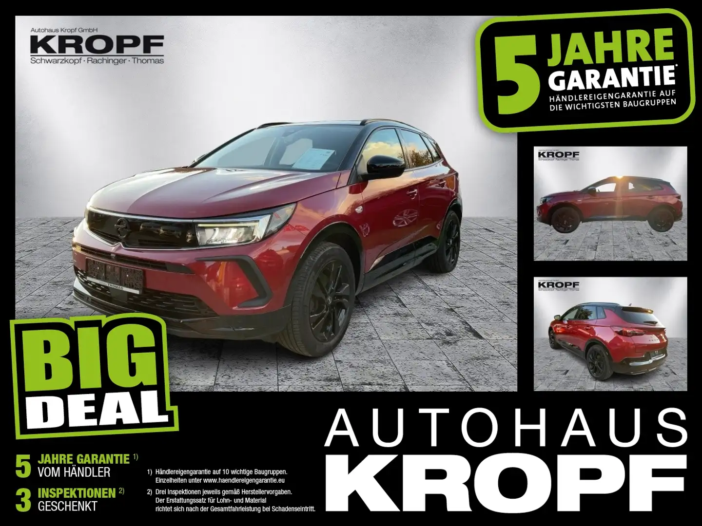 Opel Grandland 1.2 Turbo GS Line Alcantara+LED+Navi Rouge - 1