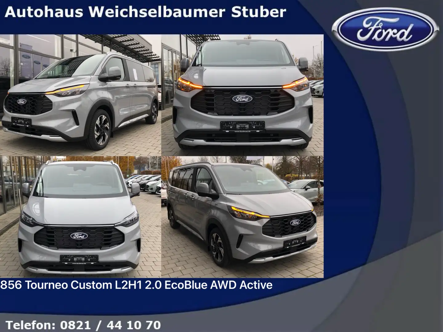 Ford Tourneo Custom 856 Tourneo Custom L2H1 2.0 EcoBlue AWD Active Grau - 1