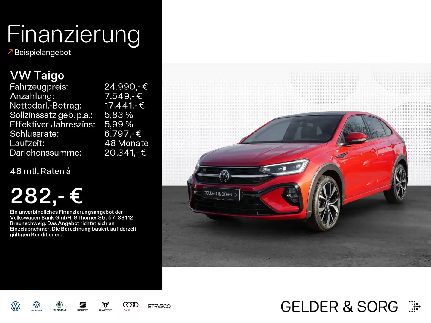Volkswagen Taigo 1.5 TSI R-Line 18Z*RFK*Matrix*ACC*Panorama Rood - 1