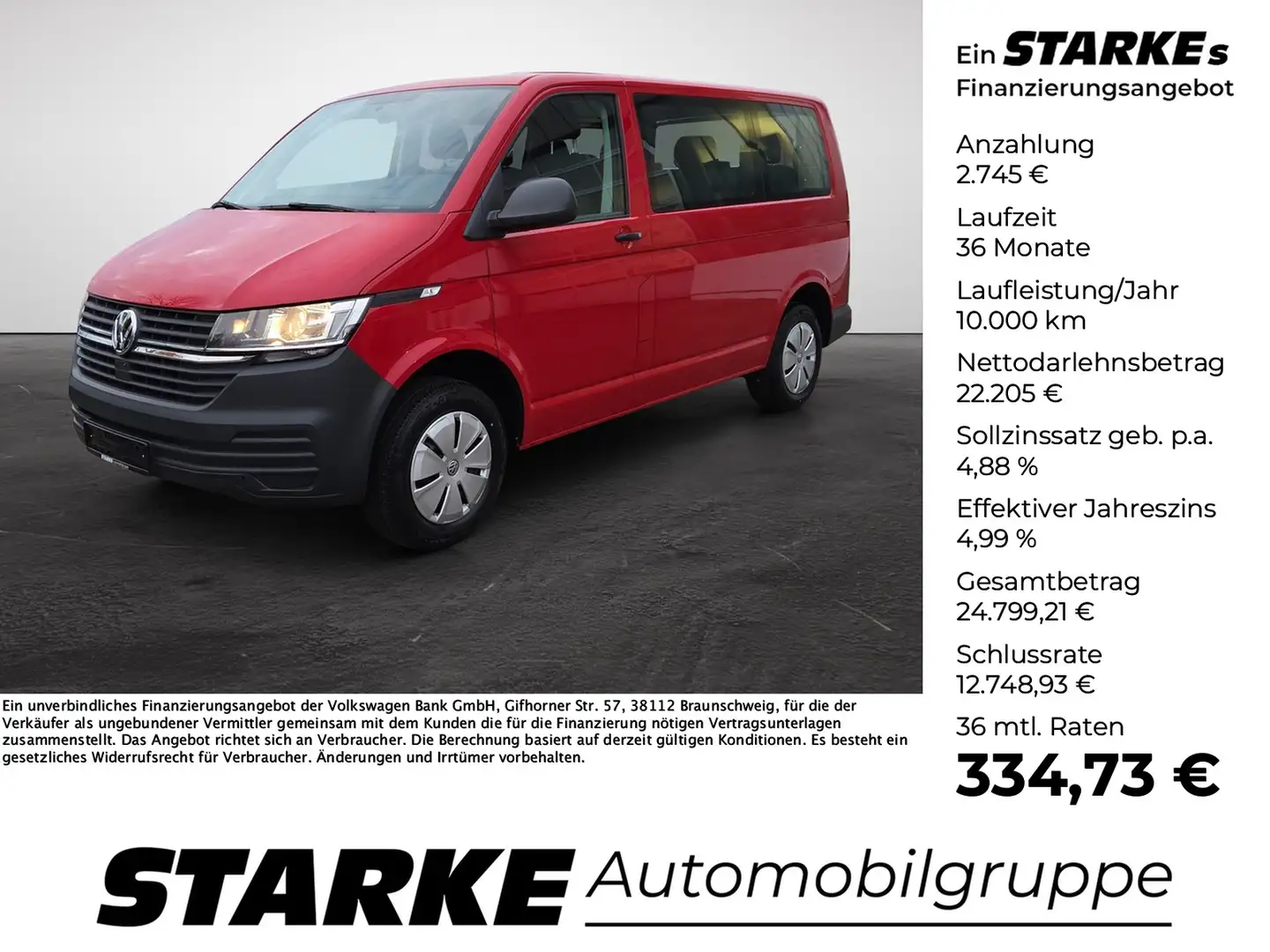 Volkswagen T6.1 Kombi 2.0 TDI 9-Sitzer Klima PDC DAB Rot - 1