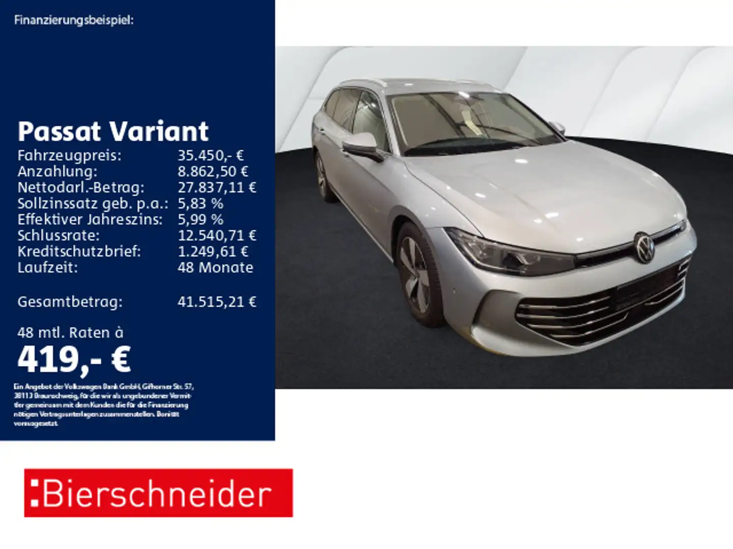 Volkswagen Passat Variant 2.0 TDI DSG Elegance AHK MATRIX K Silber - 1
