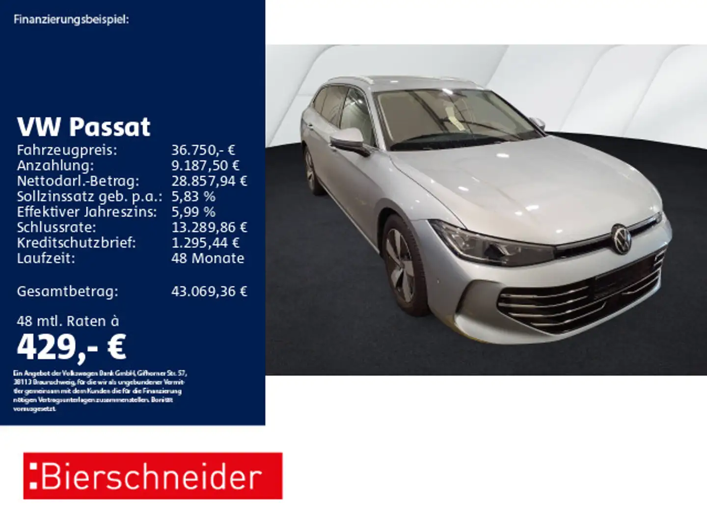 Volkswagen Passat Variant Passat 2.0 TDI DSG Elegance AHK MATRIX KEYLESS 3 Silber - 1