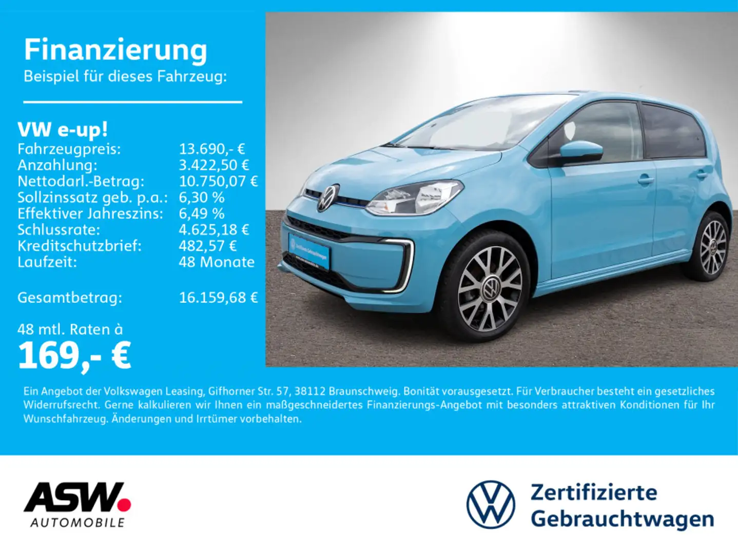 Volkswagen e-up! move up! Klimaauto RFK GRA PDC SHZ CCS Bleu - 1