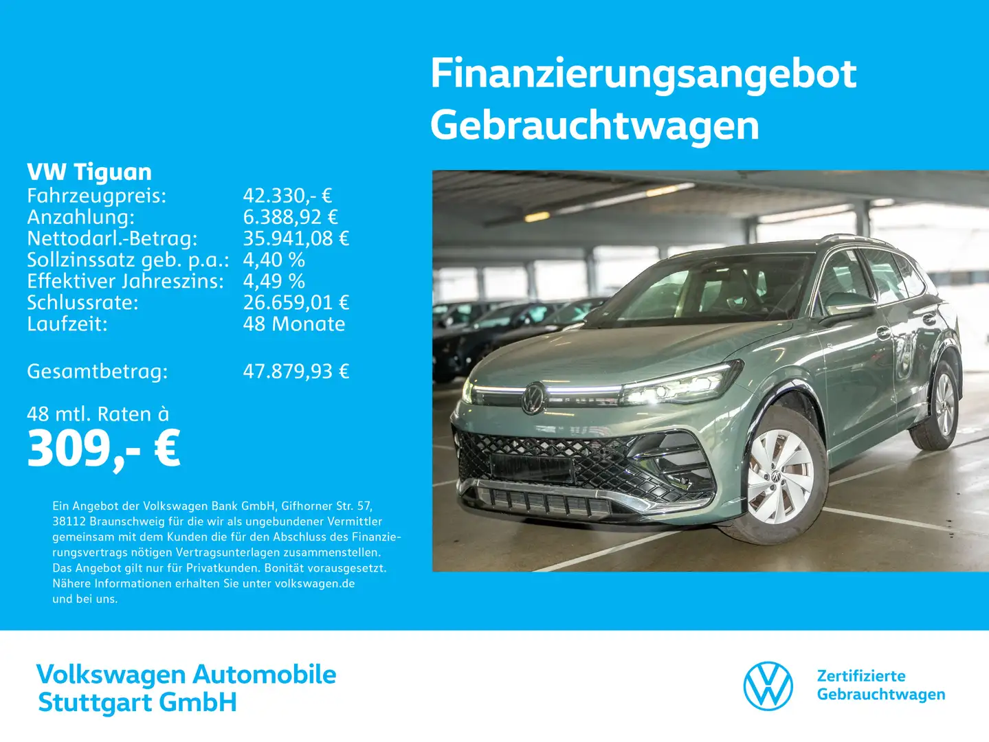 Volkswagen Tiguan R-Line 2.0 TDI DSG Navi AHK P-Dach Kamera Grün - 1