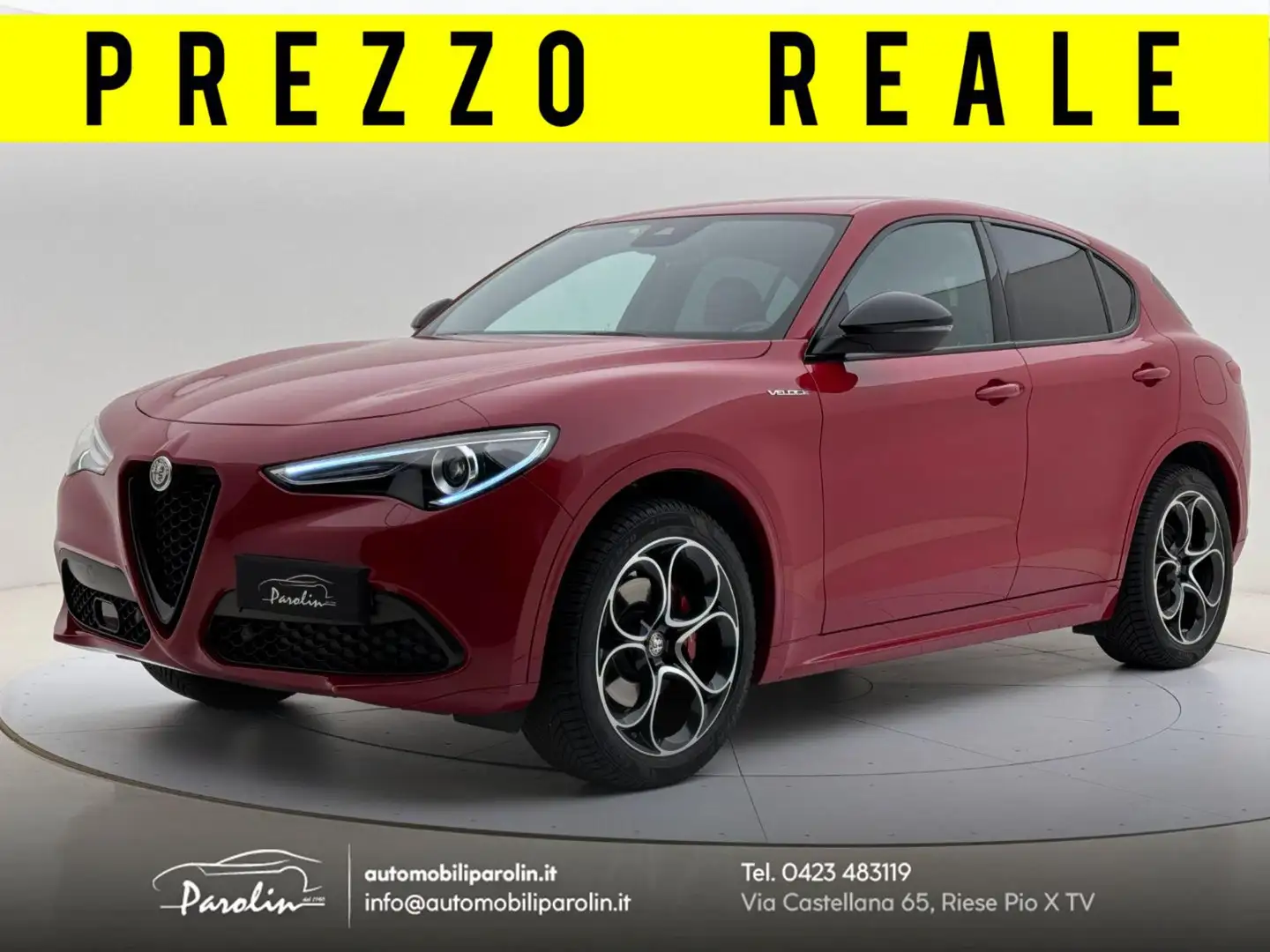 Alfa Romeo Stelvio 2.0 Turbo 280 CV AT8 Q4 Veloce Harman-pelle Rossa Rosso - 1
