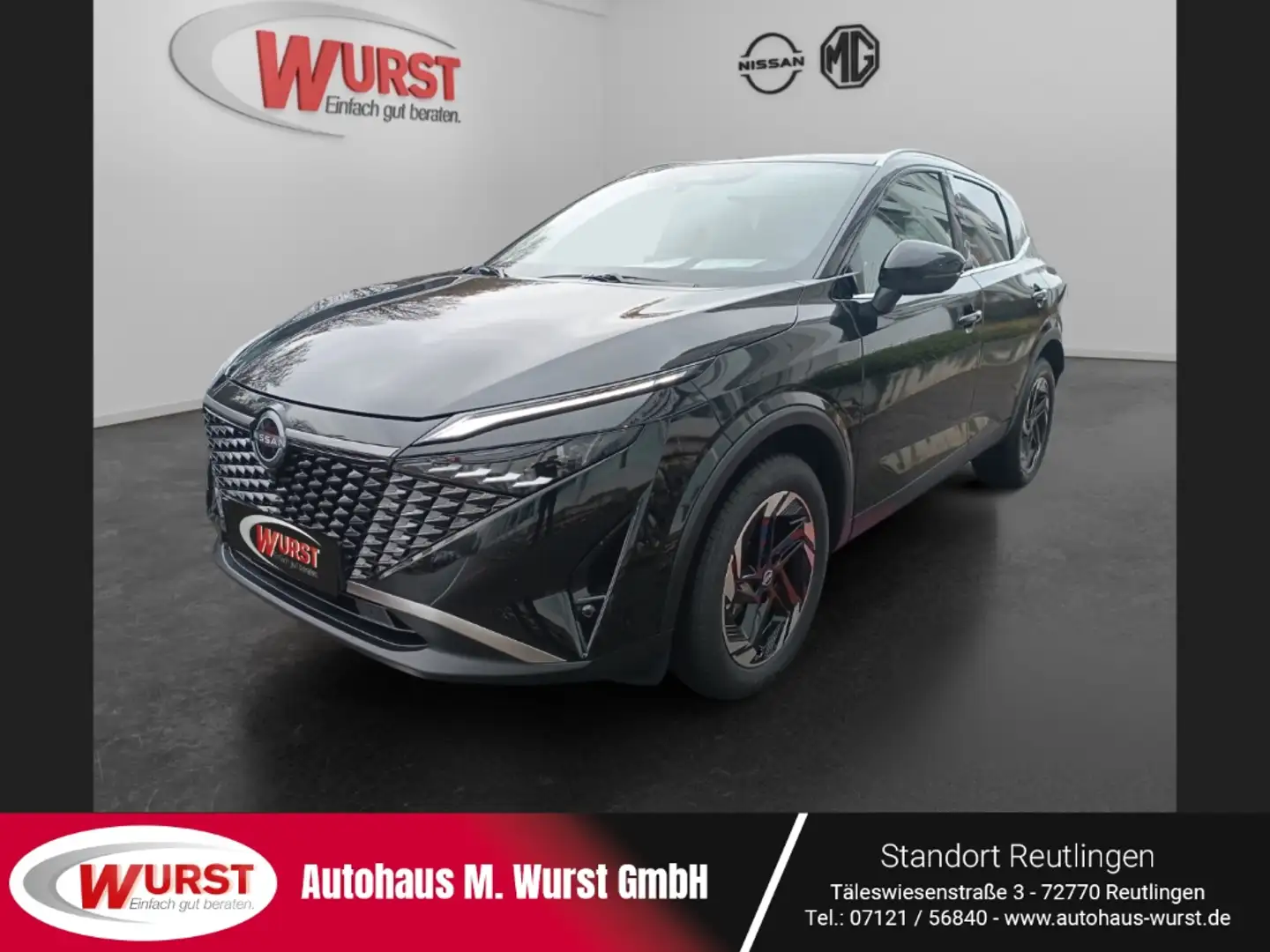 Nissan Qashqai N-Connecta HUD Navi AVM Sitzheizung LED El. Heckkl Zwart - 1