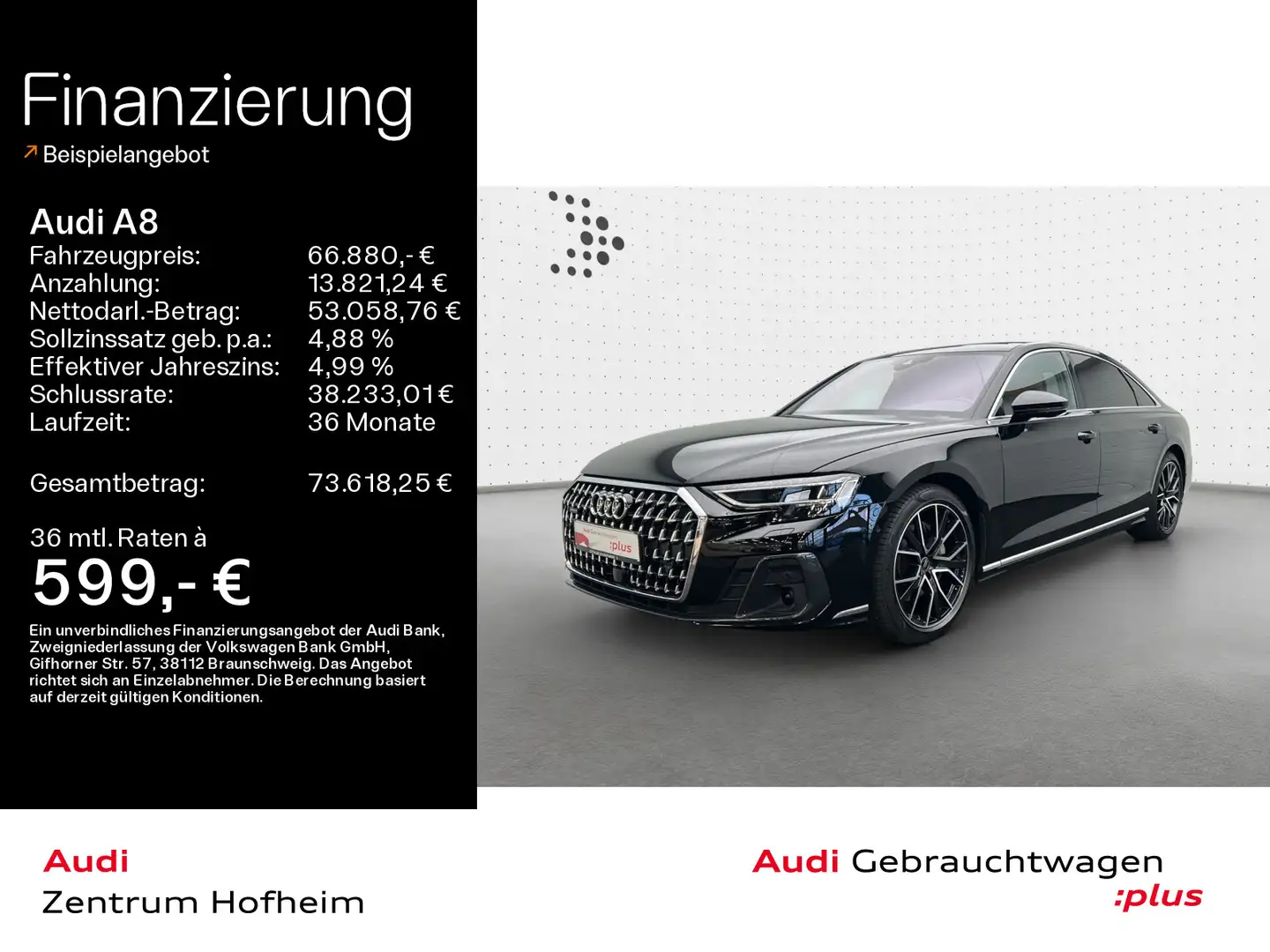 Audi A8 Lang 50 TDI qu tip*Air*B&O*Matrix*Virtual*Nav Noir - 1