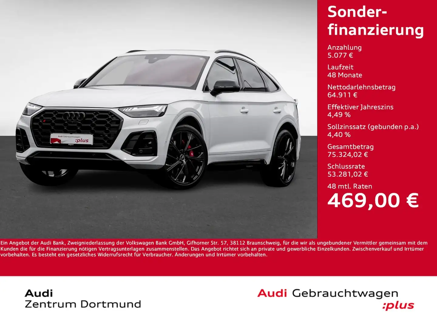 Audi SQ5 Sportback quattro BLACKPAK PANO B&O AHK LM21 Weiß - 1