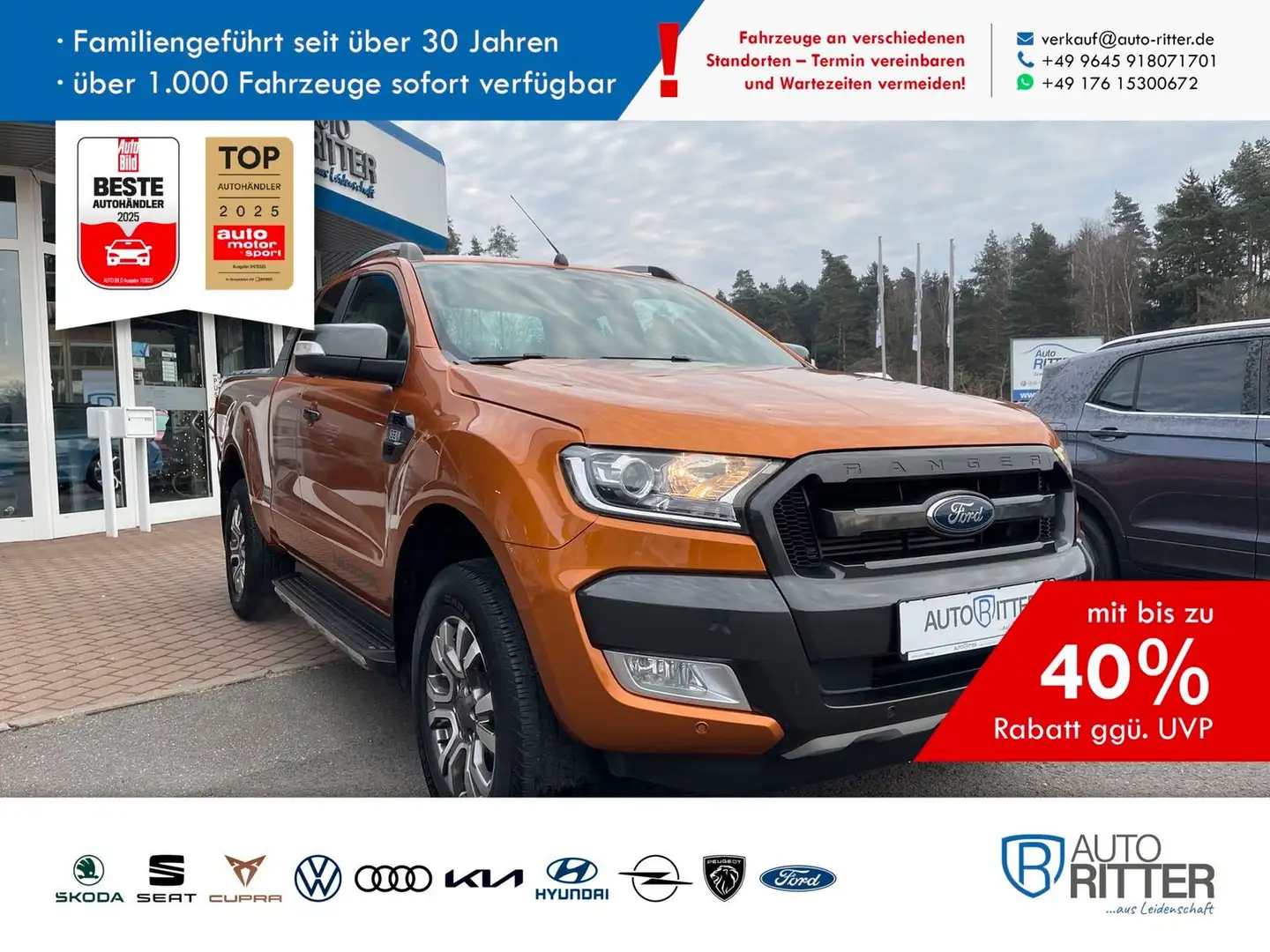 Ford Ranger 3.2 TDCi Wildtrack 4x4 Extrakabine Orange - 1