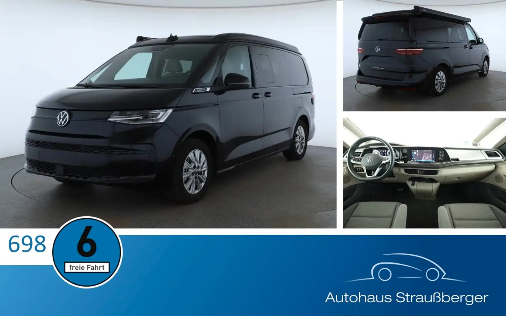 Volkswagen T7 California Beach Camper lang LÜ ACC AHK SHZ Schwarz - 1