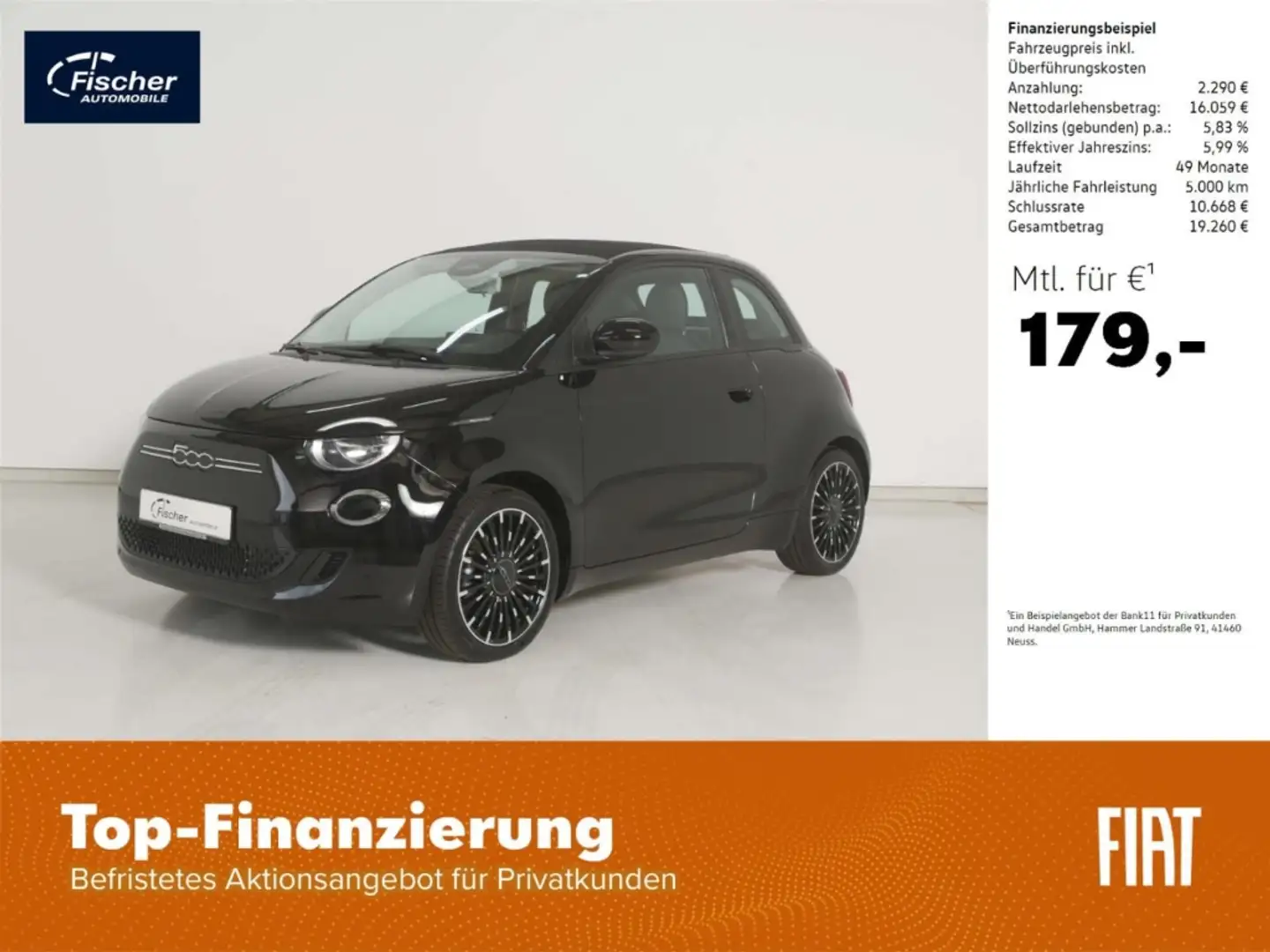 Fiat 500e Elektro Icon Negru - 1