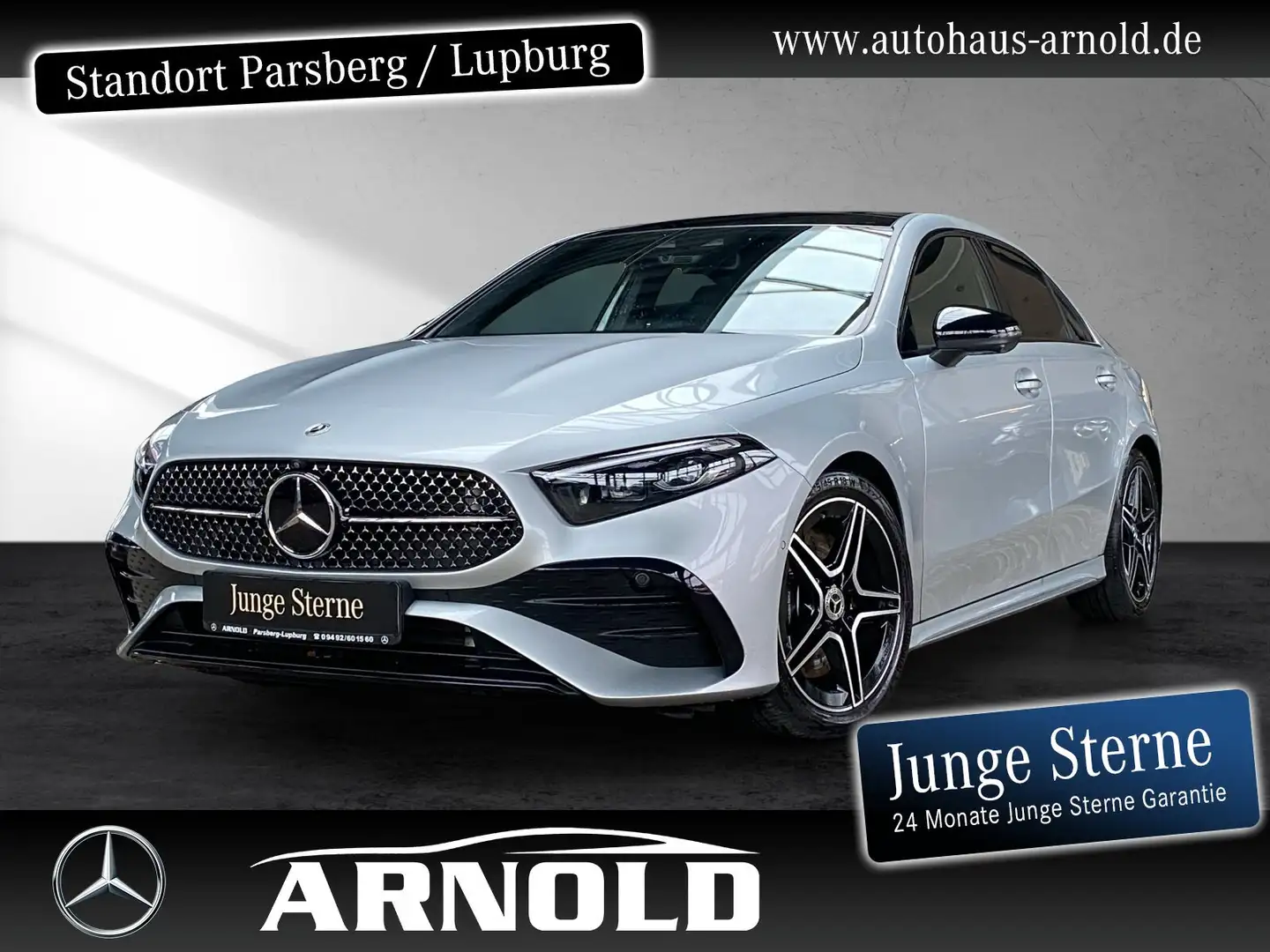Mercedes-Benz A 250 A 250 4M Limousine AMG L Pano HUD Distr 360° AHK Silber - 1