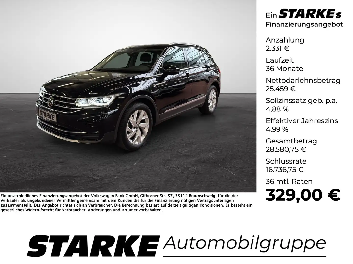 Volkswagen Tiguan 2.0 TDI DSG Elegance Negro - 1