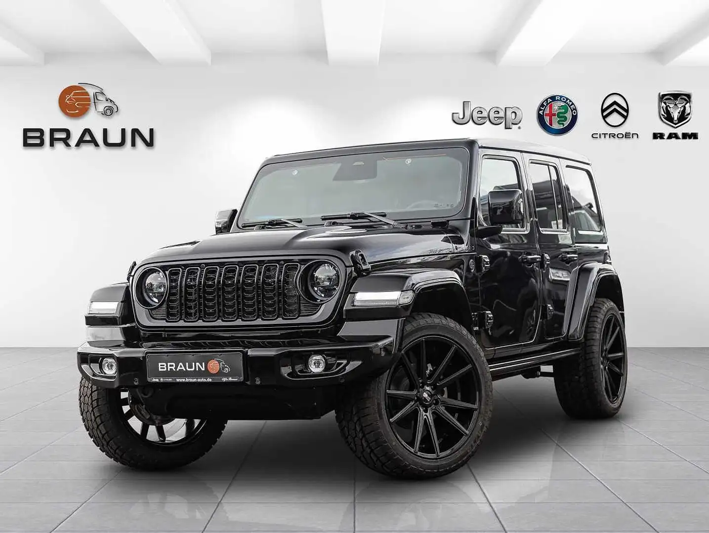 Jeep Wrangler MY24 Sahara 2.0l Sky-One BLACK EDITION Zwart - 1