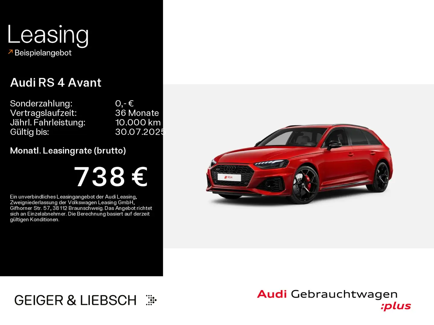 Audi RS4 *NAVI-PLUS*HUD*RS-AGA*AHK*290KM/H*PANO Rouge - 1
