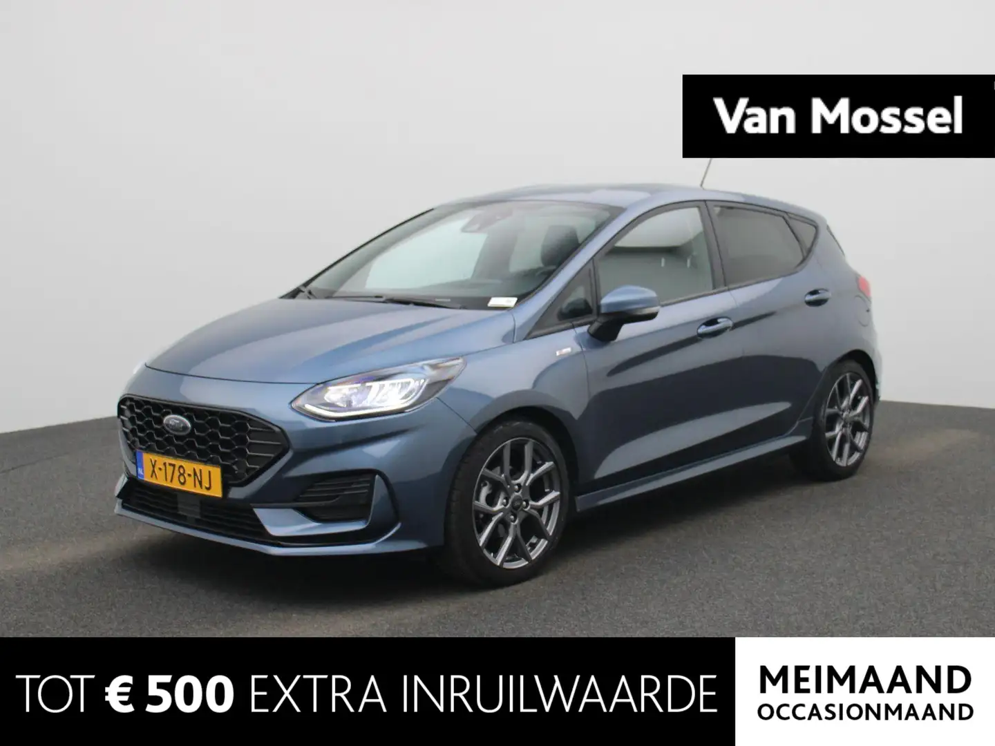 Ford Fiesta 1.0 EcoBoost Hybrid ST-Line |125PK | Verwarmbare s Blauw - 1