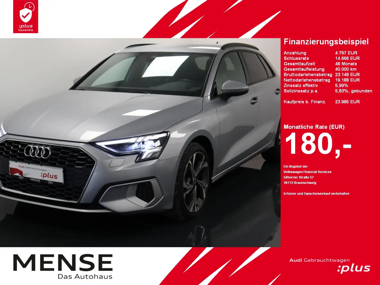 Audi A3 Sportback 30 TFSI advanced |VirtualCP|ACC|LED Plateado - 1