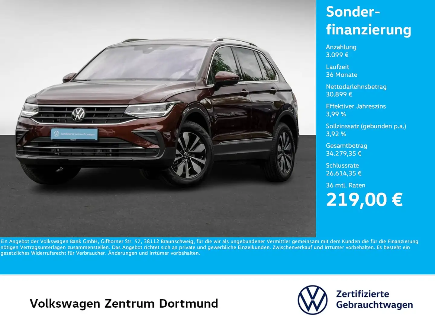 Volkswagen Tiguan 2.0 MOVE PANO CAM AHK HEAD-UP ALU17 NAVI Marrón - 1