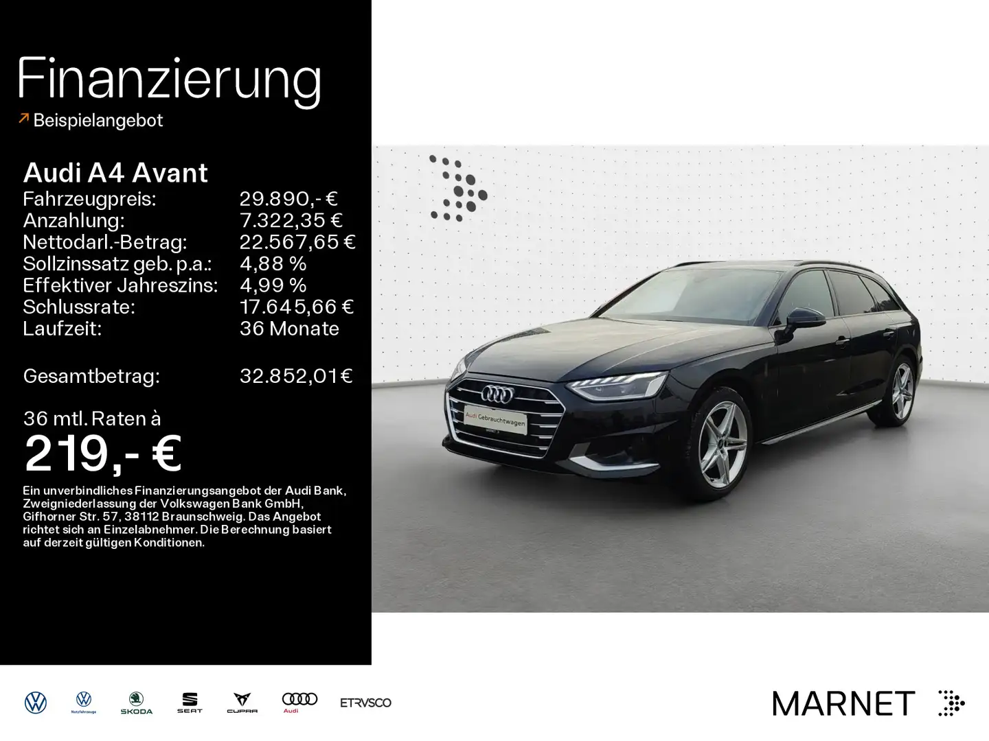Audi A4 Advanced 35 TFSI*Navi*LED*Alu*PDC*Virtu Schwarz - 1