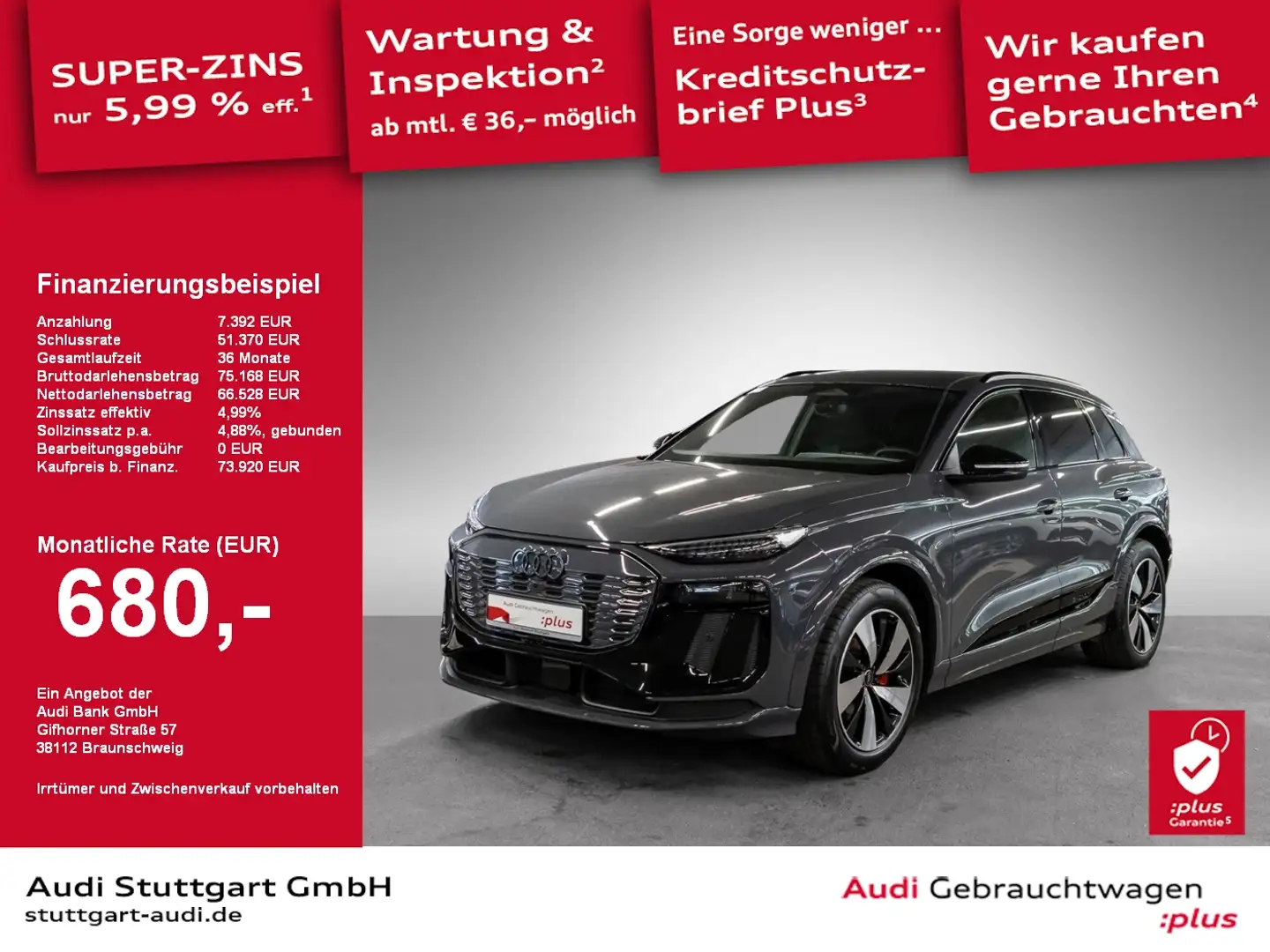 Audi Q6 SUV e-tron 55 e-tron quattro 285 kW B&O AIR Grijs - 1