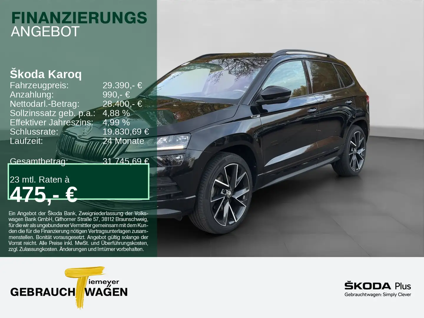 Skoda Karoq 2.0 TSI DSG 4x4 SPORTLINE LM19 CANTON KAME Чёрный - 1