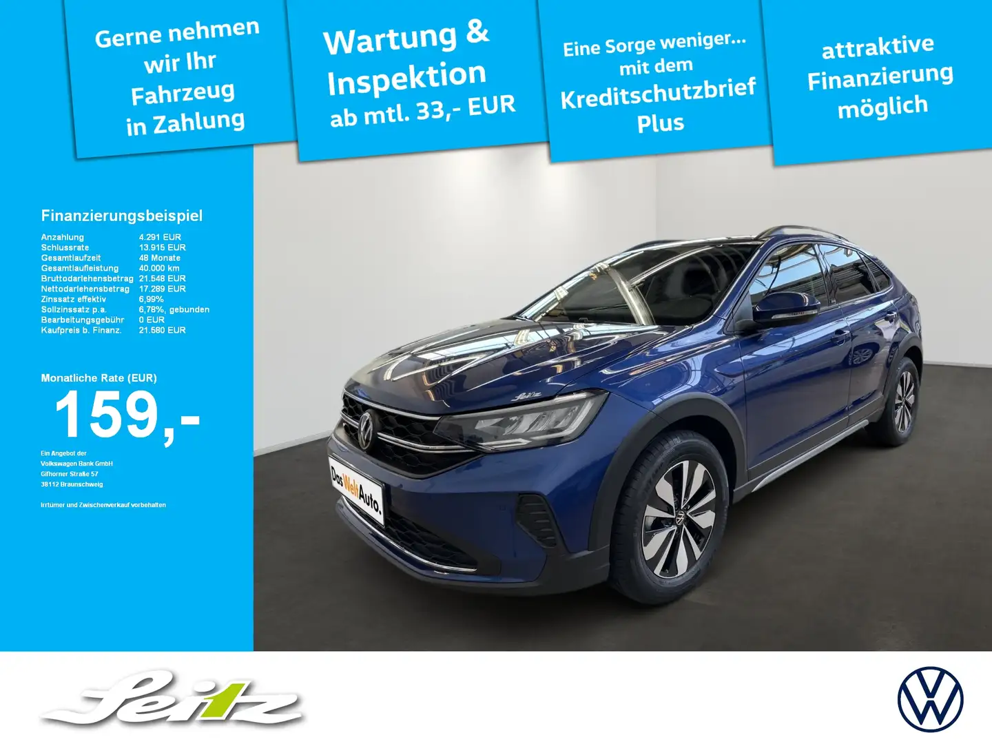 Volkswagen Taigo 1.0 TSI Move LED*IQ.DRIVE*PDC*KAM Blau - 1
