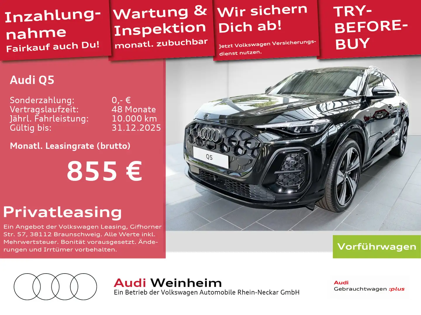 Audi Q5 2.0 TDI Sportback edition one LED Navi AHV uv Schwarz - 1
