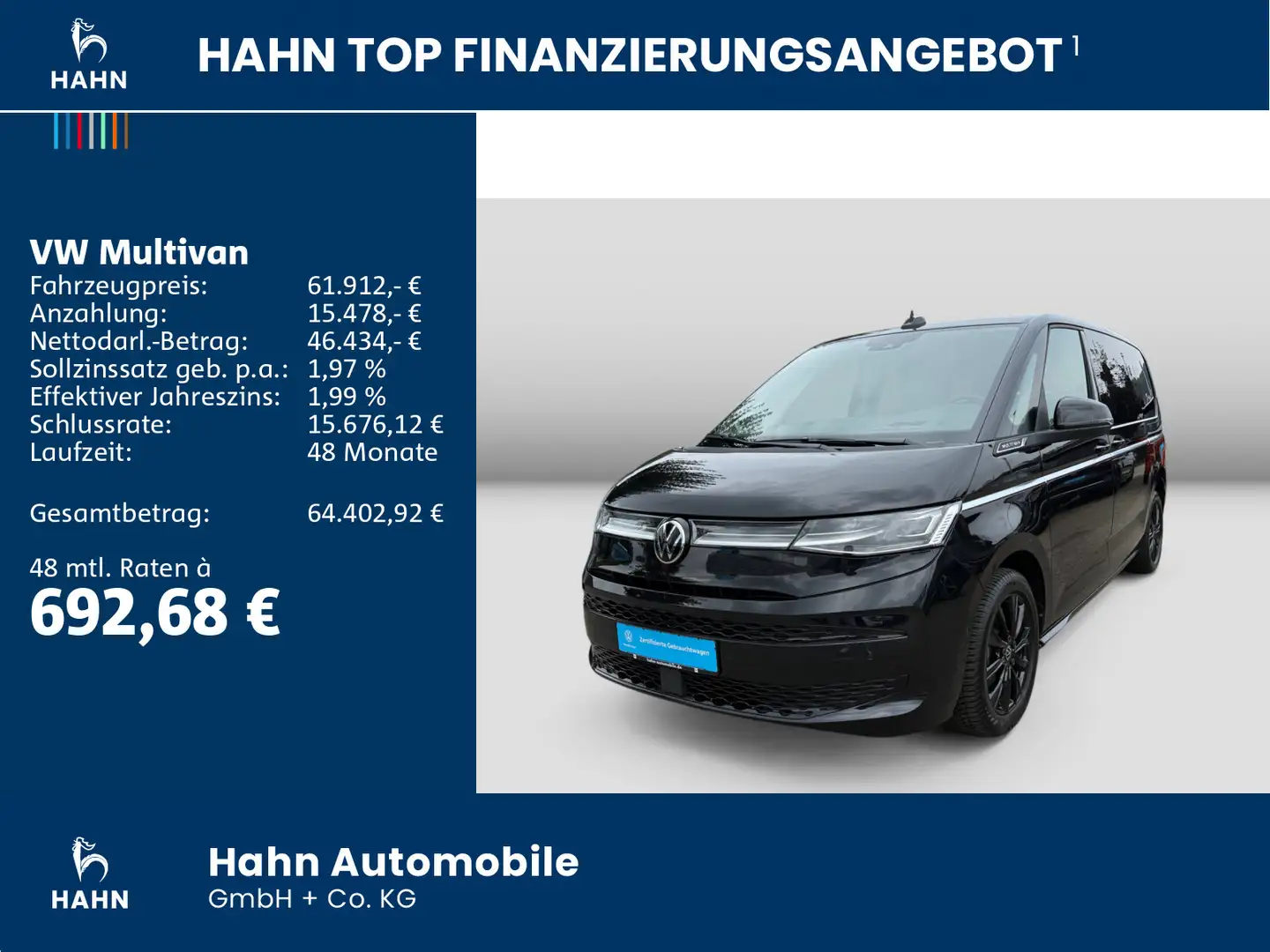 Volkswagen T7 Multivan T7 Multivan Style 2,0TDI 110kW DSG ACC AHK StHz Schwarz - 2