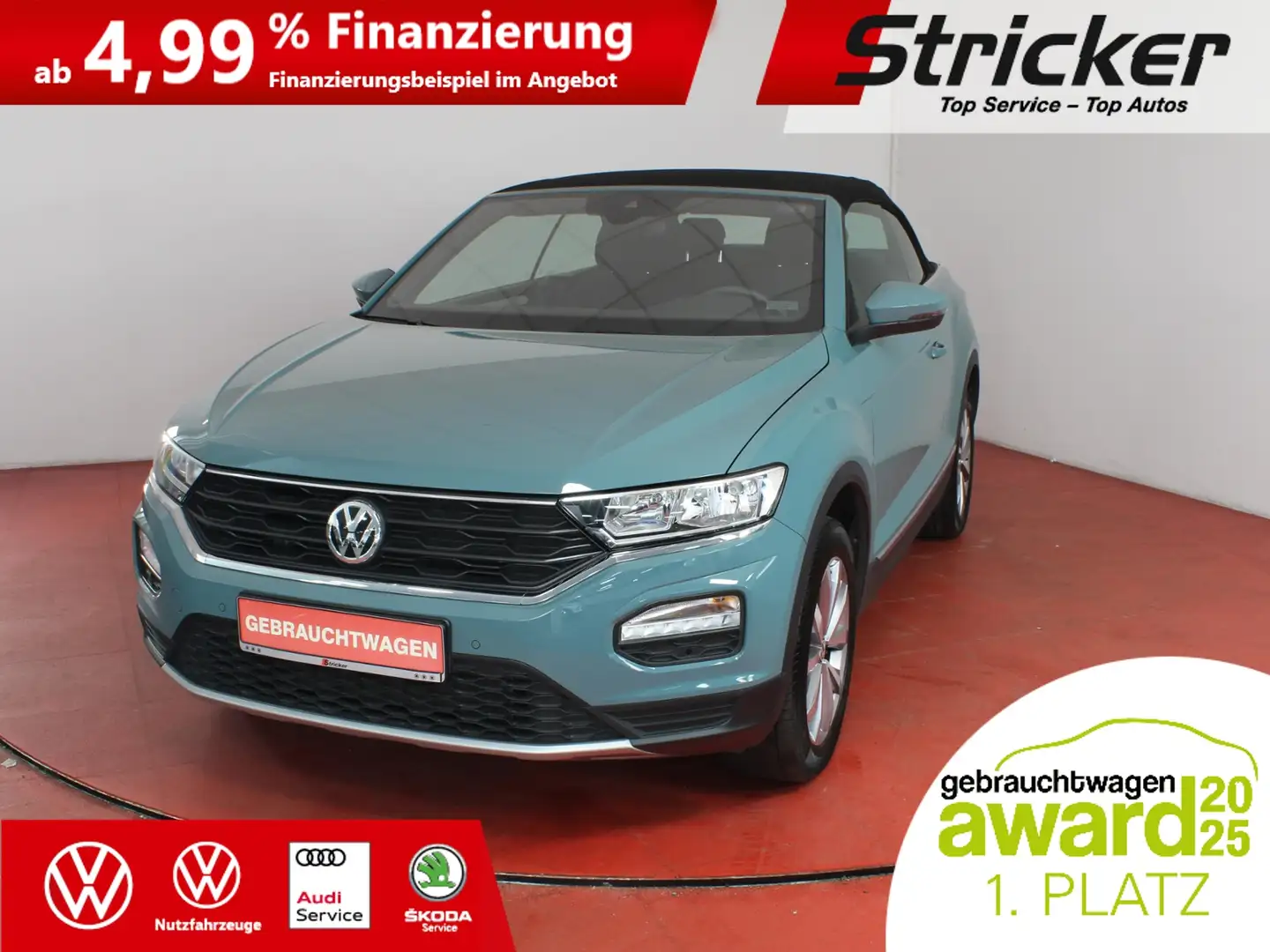 Volkswagen T-Roc Cabriolet Style 1.0TSI 225,-ohne Anzahlung Radio Grün - 1