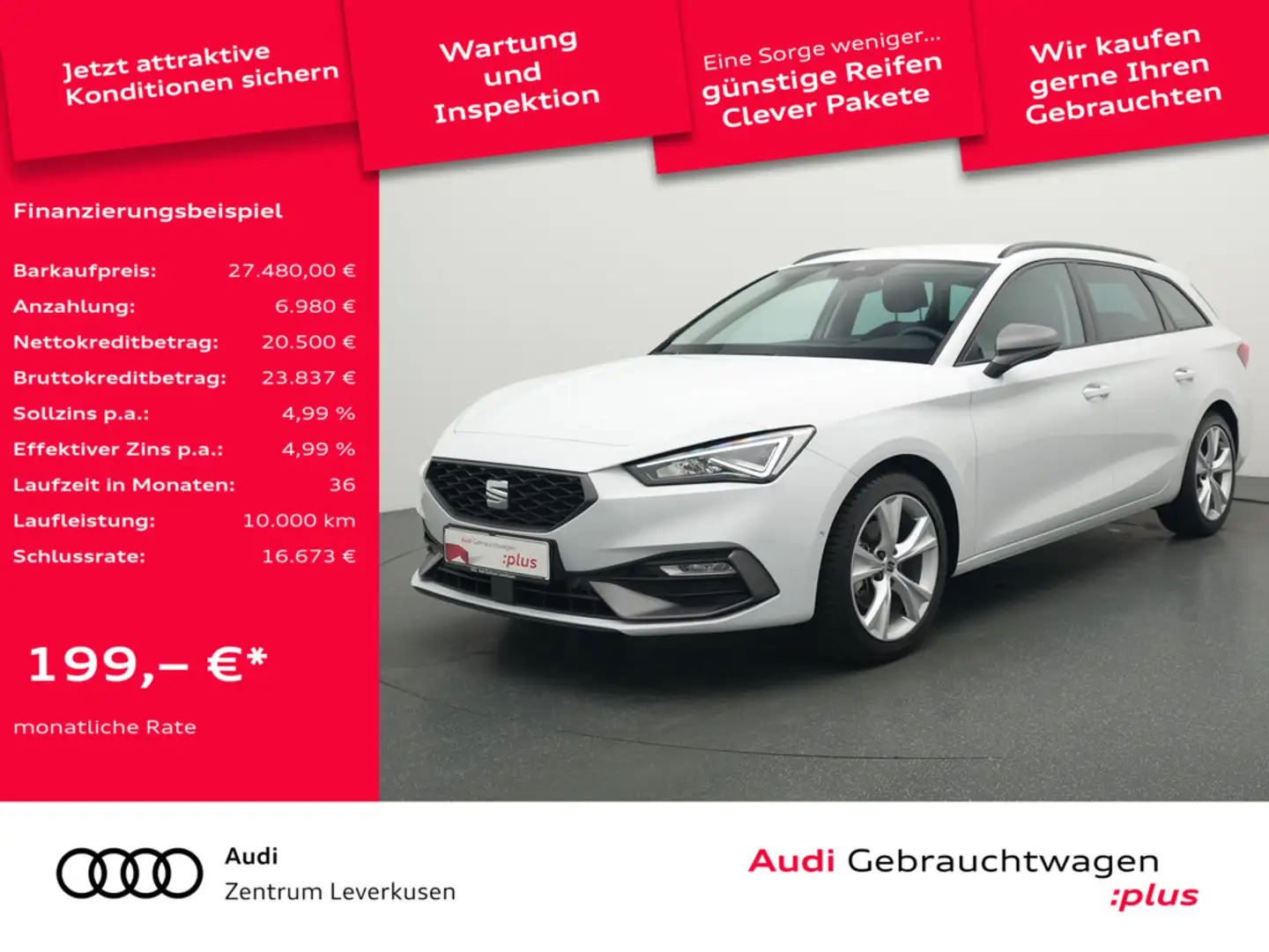 SEAT Leon Sportstourer TSI FR KEYLESS DSG SHZ KAM Schwarz - 1